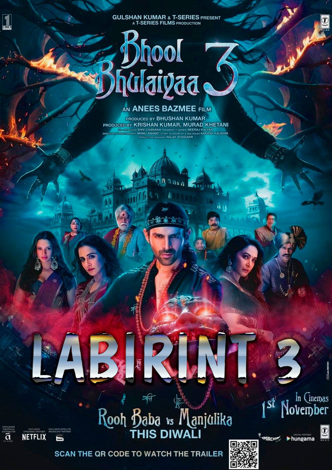 Labirint 3 / Bhool Bhulaiyaa 3 Hind kino Uzbek tilida O'zbekcha 2024 tarjima kino HD skachat